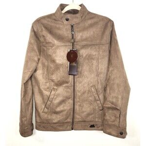 NEW AE By Emporio Collezioni Size SMALL Brown Faux Suede Jacket Y2K
